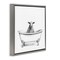Stupell Industries Sheep in Bathtub Sketch Framed Floater Canvas Wall Art